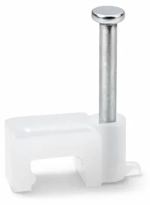 Productafbeelding van 25 x Aansluitklemmen voor kabels, 0,75 mm², wit, met nagel