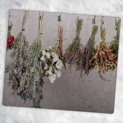 Produktbild von Glas-Herdabdeckplatten Glaskeramikkochfeld-Abdeckung Spritzschutz Glas 60 cm x 52 cm - Die Trauben Von Kräutern