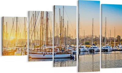 Produktbild von Bild auf Leinwand - Leinwandbild - Katamaran Yacht Anker Ankerplatz - 100x60cm - Wand Bild - Wanddeko - Leinwanddruck - Bilder - Kunstdruck - Leinwand bilder - Wandkunst - EG100x60-3162
