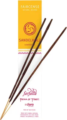 Produktbild von Farfalla Sandelholz / Compassion, Faircense Räucherstäbchen Bio 15g