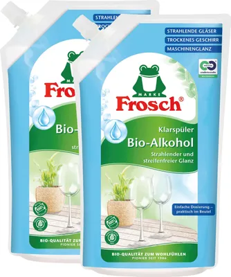 Produktbild von Frosch Klarspüler -Alkohol 750ml Nachfüller - Streifenfreier Glanz (2er Pack)