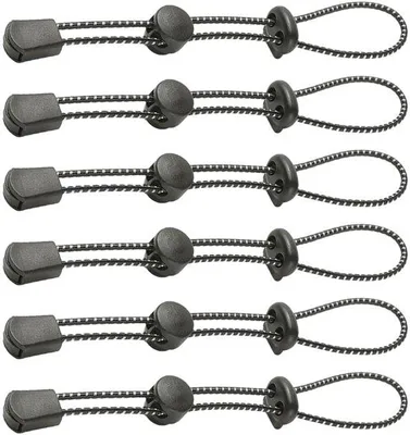 Immagine prodotto di Cordini elastici antiscivolo, 6 pezzi, elastici, neri, per bastoni da trekking e abbigliamento
