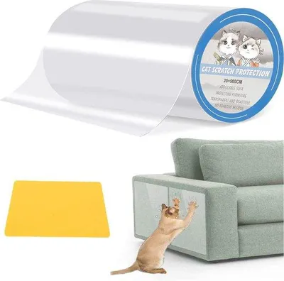 Produktbild von Famanu Anti-Kratzfolie - Möbel- und Oberflächenschutz für Katzen - 20 cm x 5 m