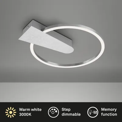 Produktbild von Briloner NICO runde LED Deckenleuchte dimmbar 12W Alu Warmweiss