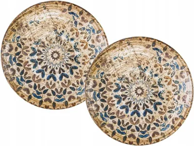 Produktbild von Wilmax Flacher Coupe Teller aus Porzellan,2er Set, rund, 21 cm, Grafikdekor, WL-671903/A2