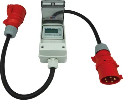 Produktbild von NWP 32A 400V CEE Adapter - mobiler digitaler Stromzähler - geeicht - (ohne Reset) IP44 - 3-phasig