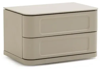 Produktbild von Schlafzimmer Nachttisch Nachtschrank Holz Beistelltisch Modern Möbel Beige