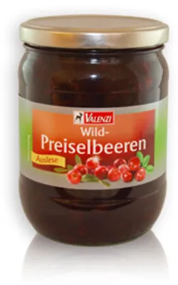 Produktbild von Valenzi Wildpreiselbeeren sehr süss und fruchtig im Geschmack 945g