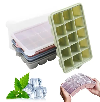 Eiswürfelform aus Silikon, 4er-Set, 60 Eiswürfel, BPA-frei