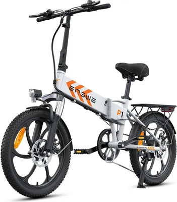 Immagine prodotto di Bicicletta Elettrica P1 - Pneumatici Da 20 Pollici Motore 250W Batteria 36V13AH Freno A Disco Meccanico - Bianco