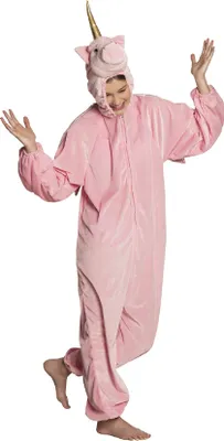 Produktbild von B88062-165 rosa Kinder Damen Einhorn Overall-Kostüm bis max.165 cm Körpergröße