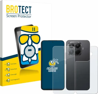 Produktbild von BROTECT Entspiegelungs Schutzglas für Xiaomi 15T Pro (Display+Rückseite) Schutzfolie Panzer Folie Glas Display Schutz matt