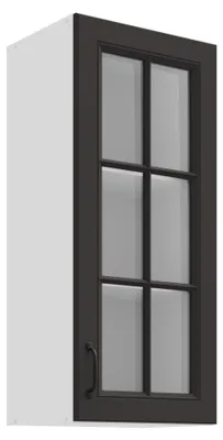 Produktbild von Glashängeschrank 40 cm Stilo Grau Küchenzeile Küchenblock Landhaus Einbauküche