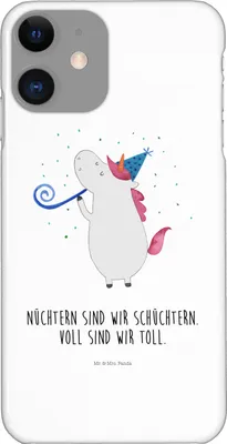 Produktbild von Mr. & Mrs. Panda Iphone 11 Handyhülle Einhorn Party - Weiß - Geschenk, Club, Geburtstag, Handy Schutzhülle, Cover, Smartphone Hülle, Alkohol, Einhörner, Unicorn