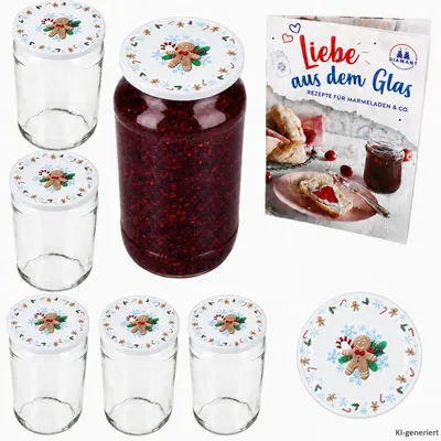 Produktbild von 6er Set Sturzglas 1062ml Candyman eisblau Deckel Heft