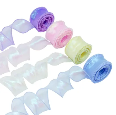 Imagen del producto de Cinta de organza brillante, ideal para regalos, disponible en varios colores