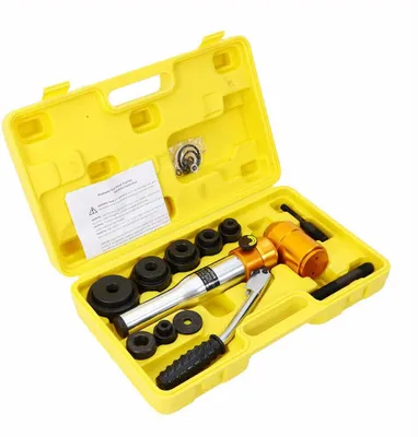 Zdjęcie produktu dla Zestaw hydraulicznych wykrojników do blachy z 6 matrycami do wykrawania, wykrojniki do blachy stalowej, zestaw noży do wykrawania, wykrojniki do blachy okrągłej, stal narzędziowa