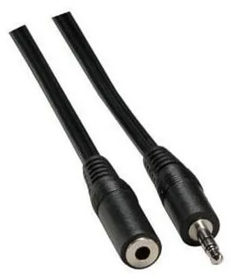 Produktbild von Audiokabel-Verlängerungskabel Klinke (3,5mm) M - Klinke (3,5mm) F, 3m, schwarz, Logo