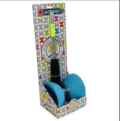 Immagine prodotto di Acrobat - Set completo: 1 diabolo in gomma, colore blu chiaro, e 2 bacchette in alluminio