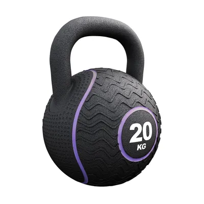 Produktbild von Gorilla Sports Kettlebell Gummi 4–20 kg | Eisensandkern | Bodenschutz | Ergonomischer Griff | Kraft- und Functional-Training