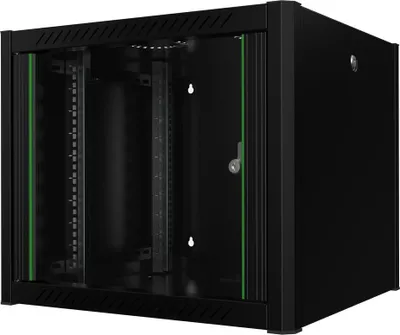 Produktbild von LOGON RWP09U56BL, Wandmontiertes Regal, 9U, Sperrschloss, 21,6 kg, Schwarz