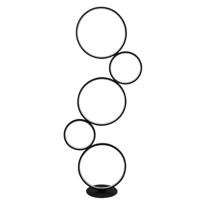 Immagine prodotto di Lampada da terra a LED in metallo alluminio dimmerabile alta 116 cm bianco nero 3000 K bianco caldo 1880 lm moderna