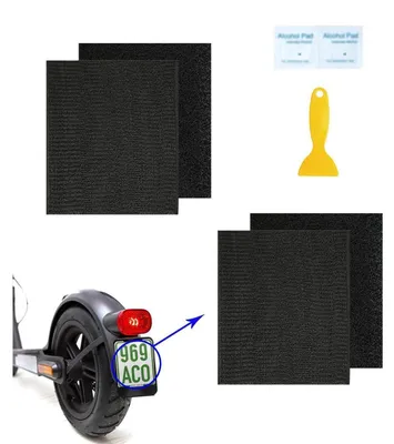 Produktbild von Selbstklebende Kennzeichenhalter 2 Paar für Roller E-Scooter Mofa 135x110mm Klettverschluss Set