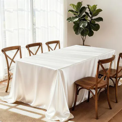 Image de Nappe rectangulaire en satin pour fêtes et événements