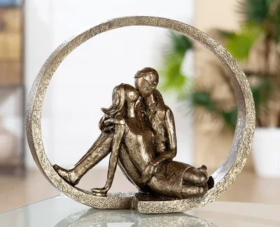 Produktbild von GILDE Skulptur, Paar, "Hingabe", Kunstharz, bronzefarben, , L. 14 cm, B. 28 cm, H. 23,5 cm 36817