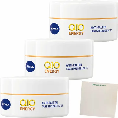 Produktbild von Nivea Visage Q10 Tagespflege Energy LSF15 3er Pack (3x50ml) + usy Block