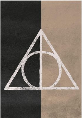 Harry Potter - s potlačou, Dary smrti PM6083 (40 cm x 30 cm) (hnedá/čierna/biela)
