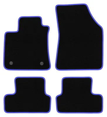 Image de Tapis de sol en moquette noir/bleu pour Renault Megane IV 2015- 4 pièces