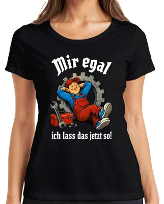Productafbeelding van Het maakt me niet uit, ik laat het nu maar zo. Mechanicus-statement, sarcastisch. T-shirt voor heren en dames, zwart, maat M
