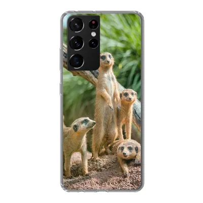 Produktbild von MuchoWow® Handyhülle Schutzhülle Hülle für Samsung Galaxy S21 Ultra Familie - Tiere - Erdmännchen Silikon Softcase Handy Hülle - Mobiltelefon