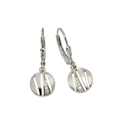 Produktbild von F Ohrhänger 925/- Sterling Silber 2,7cm weiß Zirkonia weiß 025230053