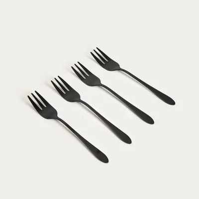 Produktbild von HOMLA ABELE-Set mit 4 schwarzen Dessertgabeln