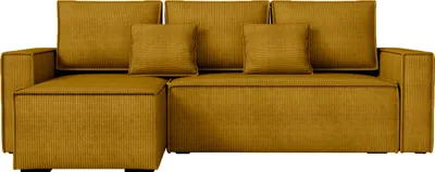 Produktbild von BroMARKT Ecksofa mit Schlaffunktion Dexter Gelb Cord Links