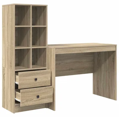 Image de Bureau avec tiroir 2 pcs Chêne Sonoma