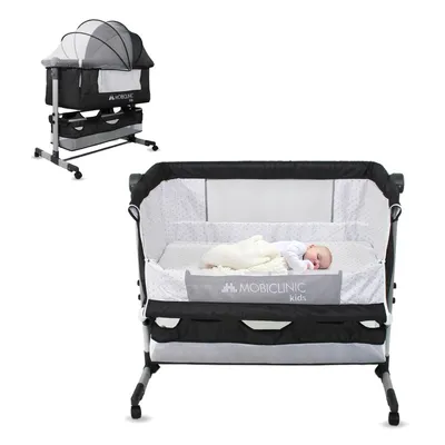 Immagine prodotto di Culla per bambini 3 in 1, lettino per bambini, culla Mobiclinic, poltrona regolabile, 87 x 58-66 x 81-76 cm, con rotelle e materasso, regolabile in altezza in 3 notti