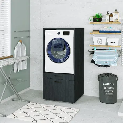 Immagine prodotto di Roomart SERIE 2: mobile da appoggio per lavatrice, larghezza 67 cm, nero-rovere