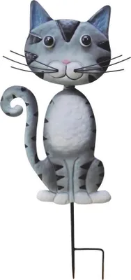 Immagine prodotto di Decorazione MagicHome Mecco, Gatto, lamiera, grigio, da infilare, 25,5x3,5x61 cm