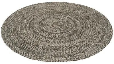 Produktbild von Naturfaser Teppich Handgefertigt Jute Meliert Rund, Größe:80 cm Rund, Farbe:Anthrazit