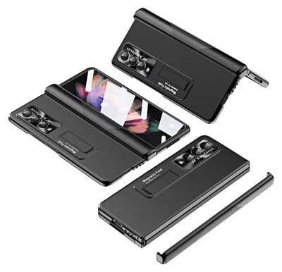 Obrázek produktu pro Pouzdro pro Samsung Galaxy Z Fold 3 5G, magnetická ochrana pantu, objektivu a displeje, galvanizovaná tvrdý PC černé