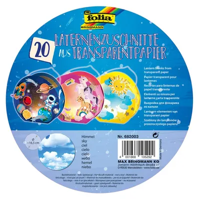 Zdjęcie produktu dla folia przezroczyste wycinanki okrągłe niebo 20 sztuk