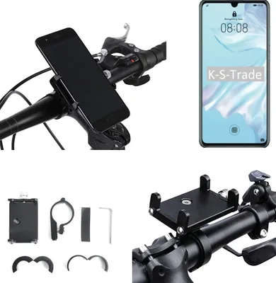 Produktbild von K-S-Trade Handyhalterung für das Fahrrad kompatibel mit Huawei P30 Lite Halter Lenkstange Fahrradhalterung Motorrad Bike Mount Befestigung Smartphone