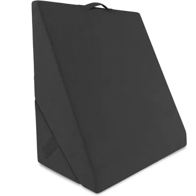 Immagine prodotto di ELONEO cuscino a cuneo multifunzionale cuscino per lo schienale cuscino per le ginocchia cuscino poggiagambe per divano e divano, cuscino da lettura, dimensioni L55 x H56 x L30,5 cm, nero, (senza imbottitura)