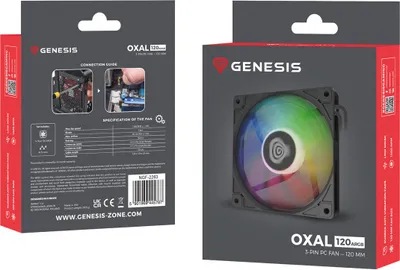 Zdjęcie produktu dla Genesis GENESIS Oxal 120 ARGB Wentylator do obudowy 12 cm Czarny