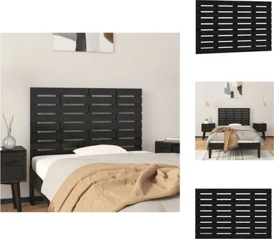 Obrázek produktu pro vidaXL Nástěnné čelo postele černé 81x3x63 cm z masivního borovicového dřeva - zakončení hlavy a nohou