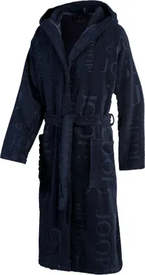 Produktbild von JOOP! Herren-Kapuzenbademantel 1665 Uni Farbe blau Größe 58/60