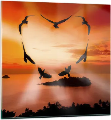 Produktbild von Bilder auf glas - Natur Landschaft Insel Meer - 70x70cm - Glasbilder - Wandbilder - Kunstdruck - zum Aufhängen bereit - Wanddekoration aus Glas - Glas Bilder - Wandbild auf Glas - GAC70x70-2440